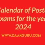 Calendar of Postal Exams for the year 2024